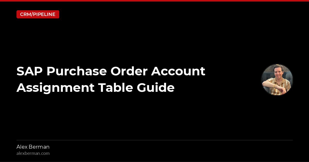 SAP Purchase Order Account Assignment Table Guide